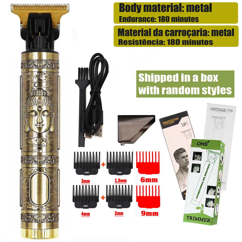 2025 T9 HairClipper Beard Shaving Body Hair Trimmer Clippers Electric Machine Men Haircut Machine 0mm Barber ShaverDragon Carved