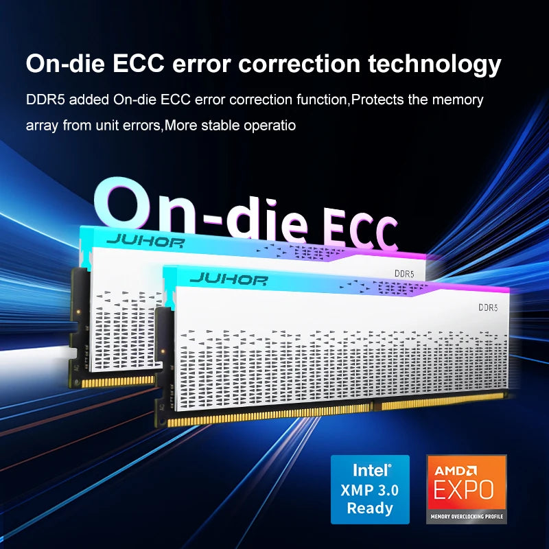 JUHOR Desktop Memory RGB DDR5 16GBX2 6000MHz 5600MHz  Dimm High speed Memoria Ram