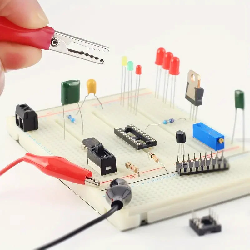 10pcs Color Alligator Clip Electric DIY Small Battery Power Cord Sheath Electric Clamp Double Head Test Clamp