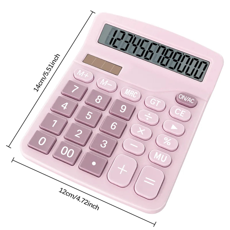 12 Digits Electronic Calculator Solar Calculator Dual Power Supply Calculator for Home Office School Financial Accounting Tools