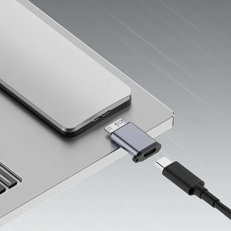 Adaptateur Micro B USB 3.0 mâle vers type C femelle, connecteur pour disque dur externe HDD, câble