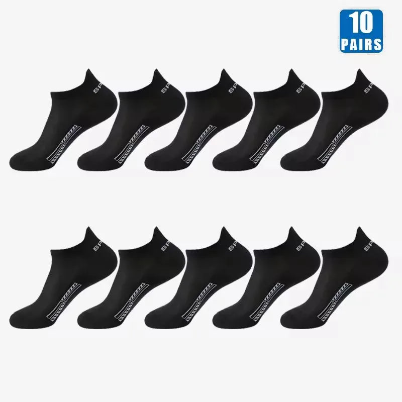 5/10/20 Pairs Men Short Socks Trendy High-Quality Low Cut Round Neck Ankle Socks Mesh Breathable Versatile Casual Men Boat Socks