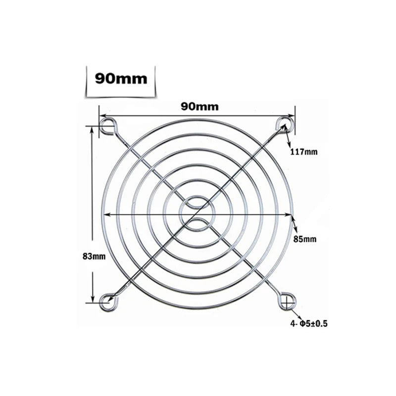 Ldpcsj 5Pcs 80Mm/120Mm Silver Cooling Fan Grill Metal Finger Protector, Suitable for Box Fan