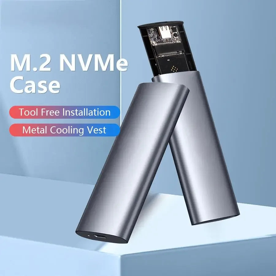 M.6 Hard Disk Box 3.1 Dual Protocol NVME/NGFF SATA SSD Type-C 3.1 Disk Tool Free M.2 SSD Case Built-in Metal Heat Sink