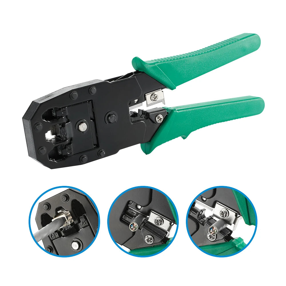 RJ45 Crimper RJ11 RJ45 Crimping Tool Ethernet Network LAN Cable Crimper Cutter Stripper Plier for 6P 8P RJ11 RJ12 RJ45