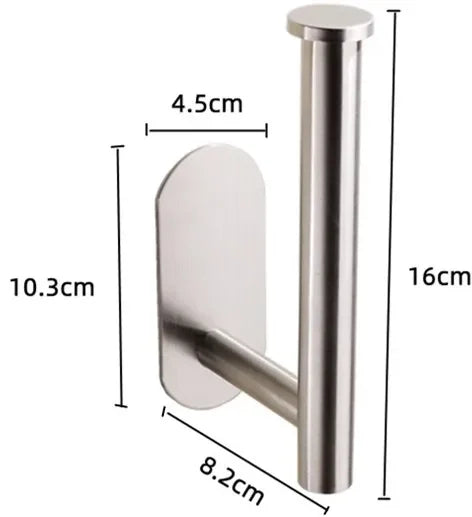 Stainless Steel Paper Holder No-drill Towel Bar Holder Self-Adhesive Toliet Paper Holder Robe Hook Bathroom Hardware Accessories