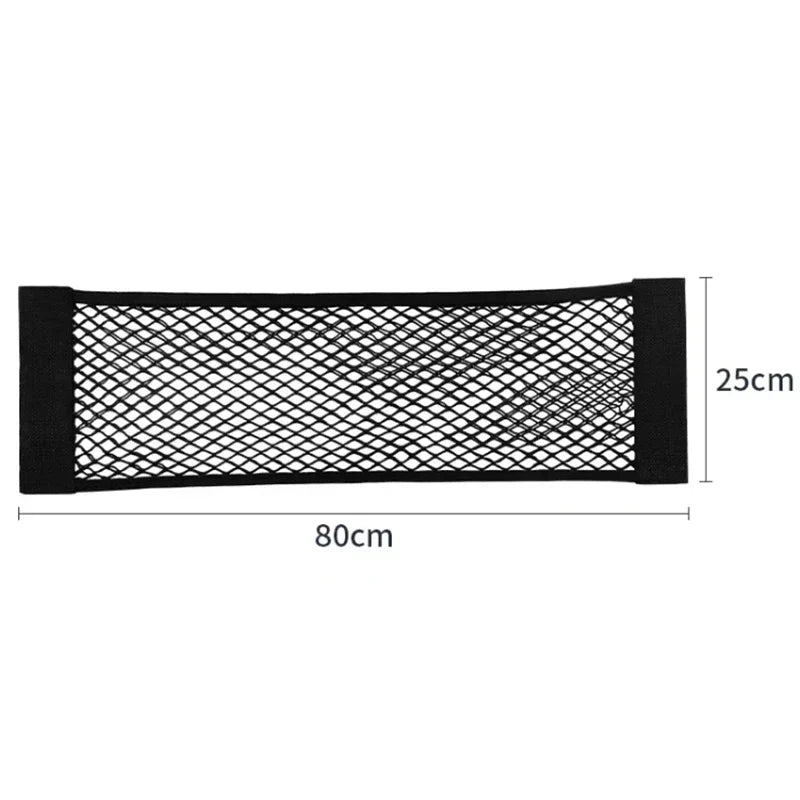Car Storage Net Stretchable Mesh Pocket Net Magic Elastic Sticker Universal Rear Mesh Trunk Seat Bag Pocket Cage Auto Organizer