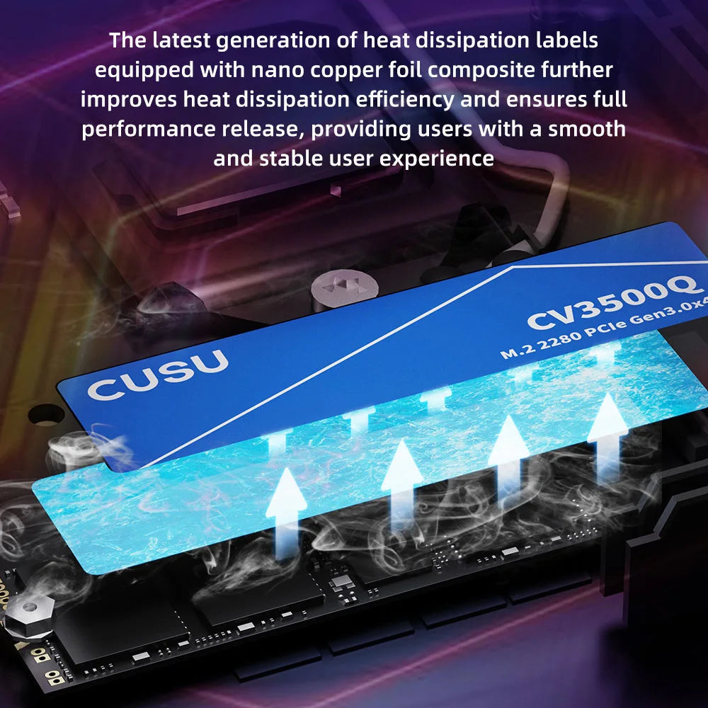 CUSU M.2 SSD 256GB 512GB 1TB 2TB PCIe3x4 Solid State Drive SSD NVME M2 2280 Internal Hard Disk HDD for Laptop Desktop