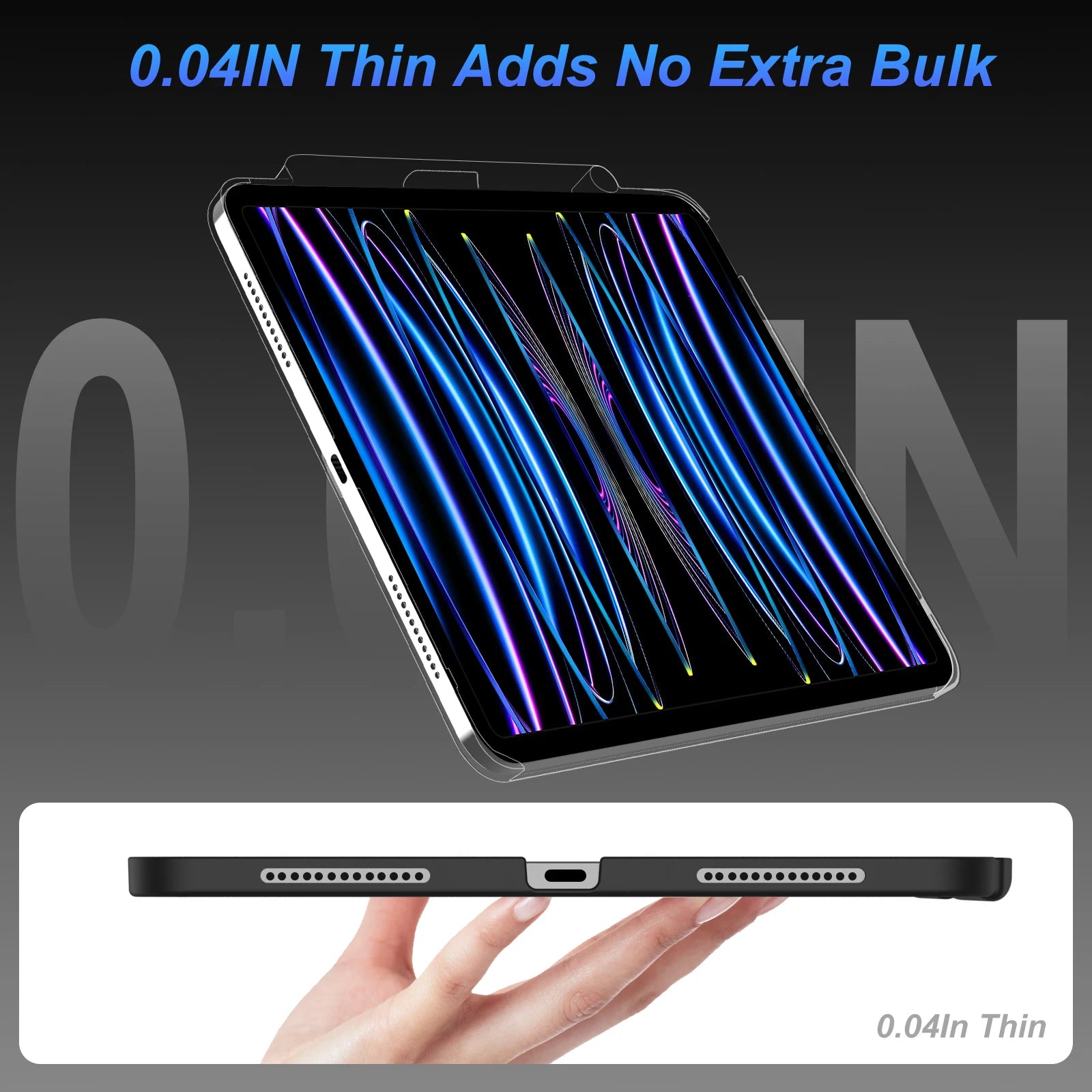 GOOJODOQ Magnetic Case for iPad Pro 11 13 2024 M4 Air 6 Air 4/5 iPad Pro 12.9 Magic Keyboard Compatible Case Pencil Holder