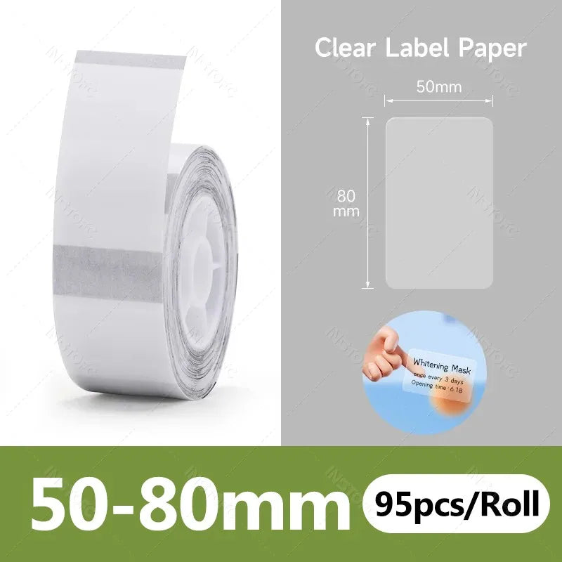 Original Niimbot B21/B1/B3S/B31 White Transparent Label Sticker Big Size Self-adhesive Waterproof Price Tag Thermal Paper