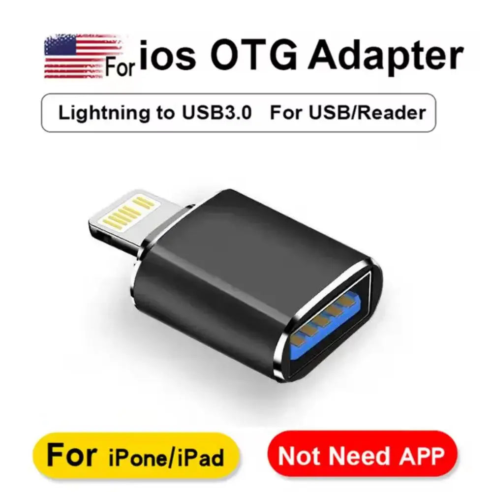 2pcs OTG USB 3.0  Adapter for IPhone 14 13 12  Pro XS Max XR X 8 Plus 7 6s IPad Lightning Male To USB3.0 Adapter for IOS13 Above