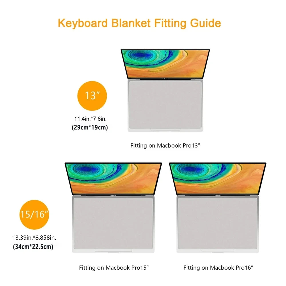 Laptop Keyboard Protection Cloth - Durable Tear Resistant Microfiber Liner and Cleaning Polishing Cloth Compatible With MacBook