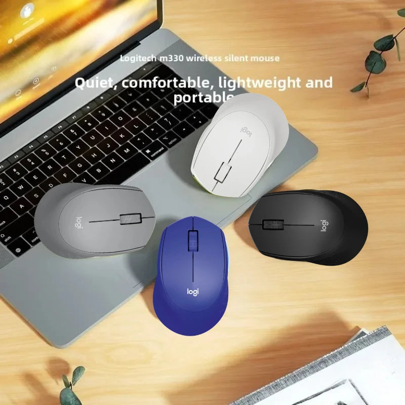 Logitech M330, Ergonomic, Fits The Curve of The Right Hand, Comfortable Grip, Wireless Convenient Operation, Office Efficiency.