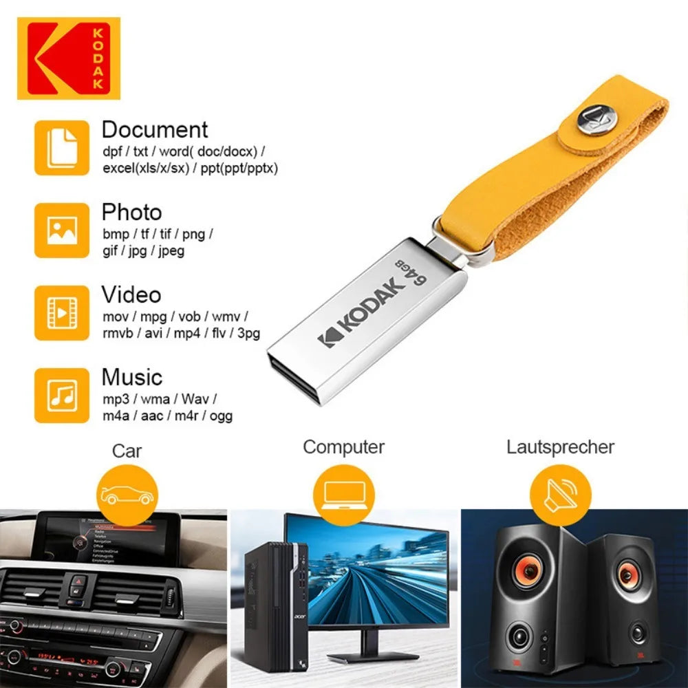 Kodak KODAK K122 USB2.0 mini full metal USB flash drive high speed car 64GB computer office USB flash drive
