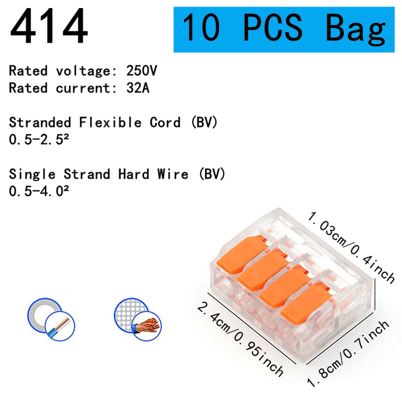 10-75 Pcs Orange Universal Type Quick Plug-in Terminals,Electrical Equipment Connectors,Wire Connector Terminals,250V/32A