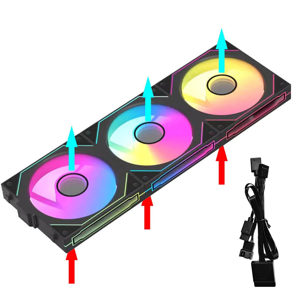 JUMPEAK MX120 360mm Modular Wireless Splicing PC 120mm Case Cooling Fan ARGB Infinite Mirror Effect For Computer Water Cooler