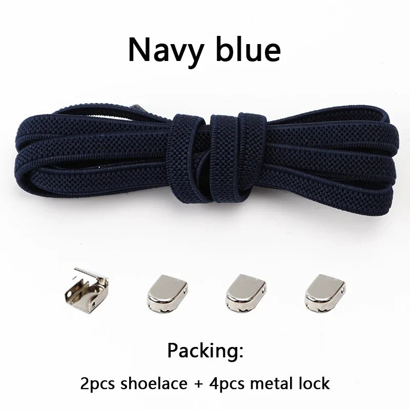 No Tie Shoe Laces Flat Elastic Shoelaces for Sneakers Tieless Shoelace Expand Shoestrings One Size Fits All Adult and Kids Shoes