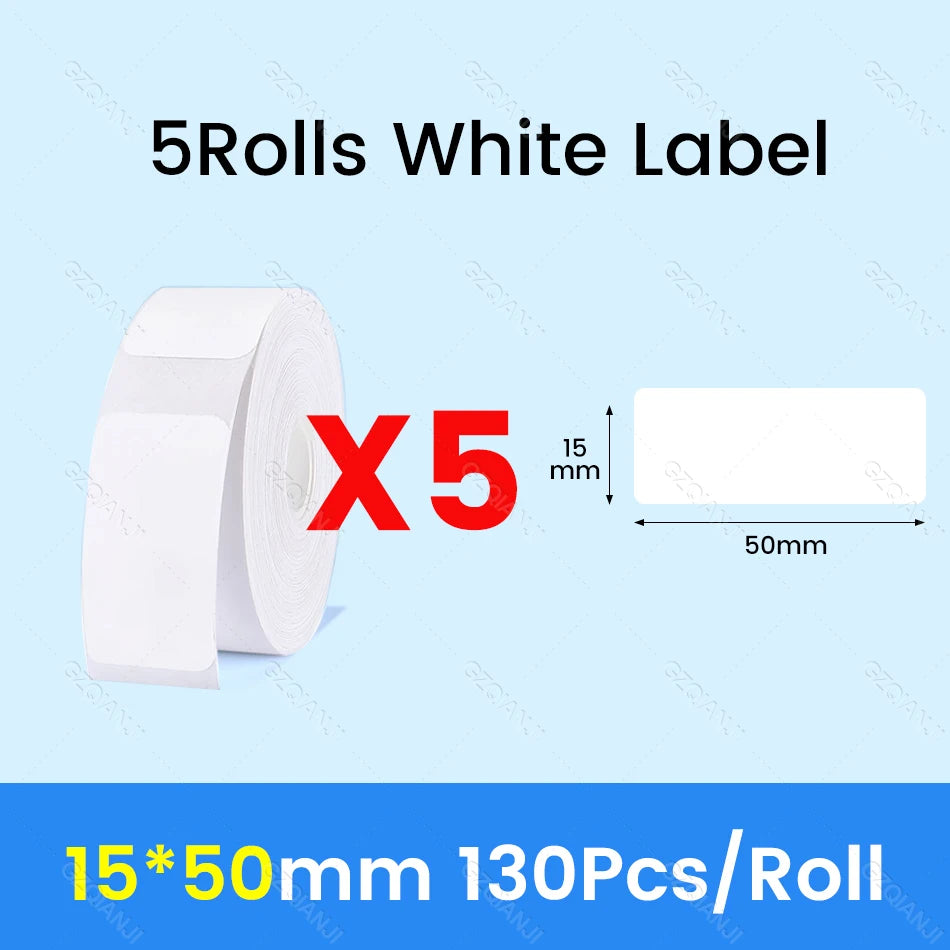 NiiMBOT D101 D11 D110 Label Thermal Sticker White Adhesive Paper Waterproof 3/5/10 Rolls Papers Cheapest official for Printer