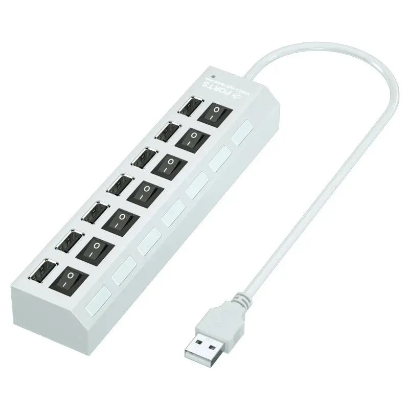Expander Multi USB Splitter Multiple Extender with LED Lamp Switch for PC Laptop High Speed 4/7 Ports USB HUB 2.0 Adapter