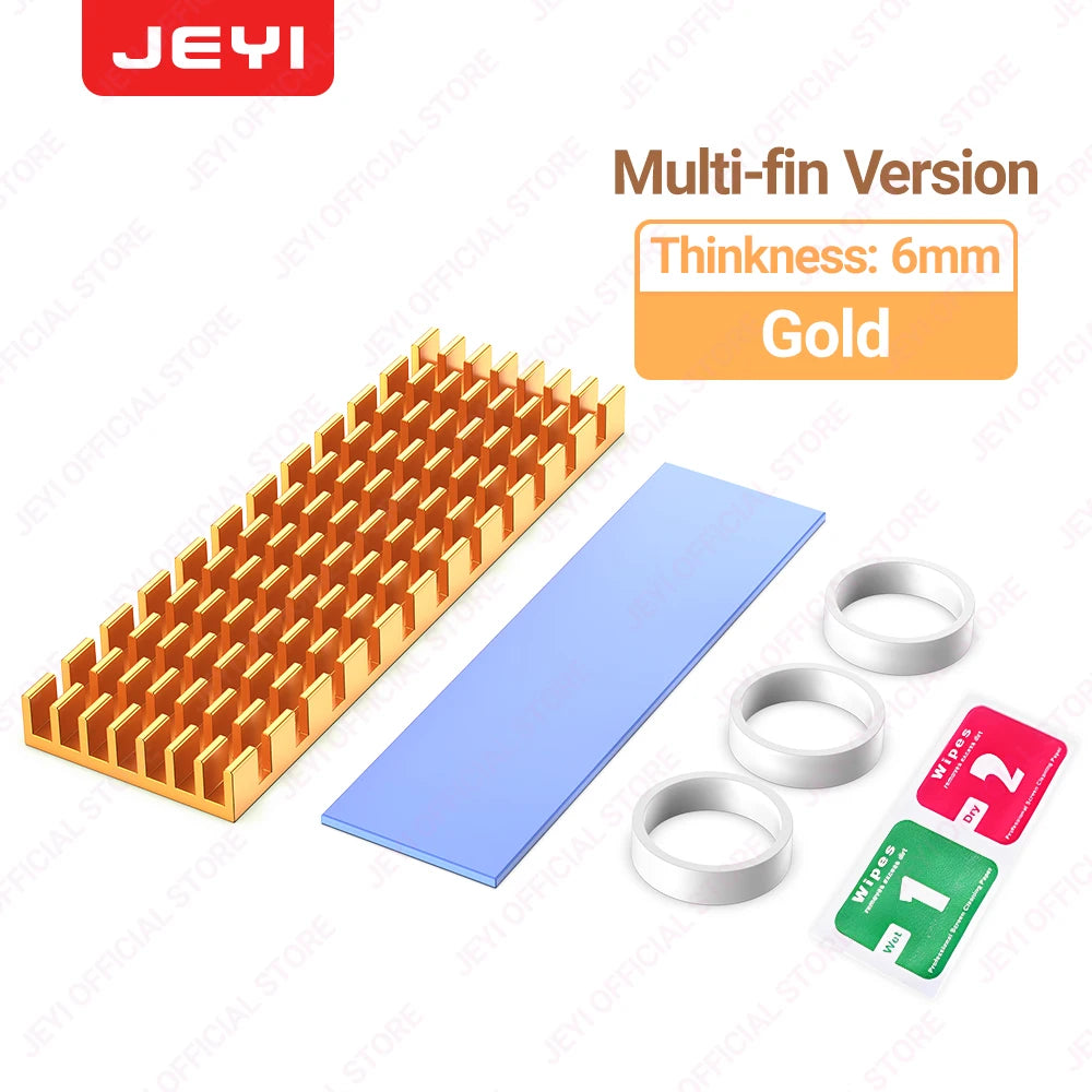 JEYI M.2 SSD Heatsink, Aluminum PS5 Radiator Solid State Drives Cooler Silicone Thermal Pad For NVME NGFF M2 2280 PCI-E SSD