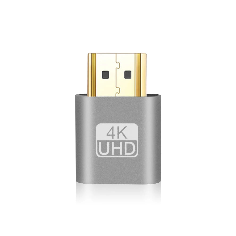 HDMI-compatible VGA Virtual Display Adapter 4K 1.4 DDC EDID Dummy Plug Headless Ghost Display Emulator Video Card Lock Plate