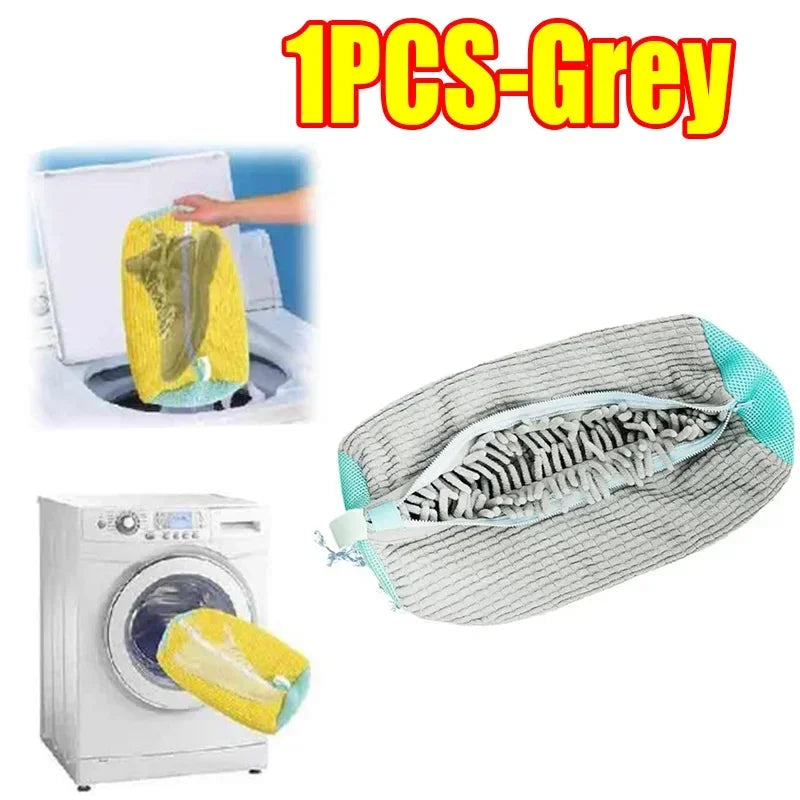 1-6PCS Shoes Washing Bag For Washing Machine Plush Fluffy Fibers Easily Remove Dirt Laundry Bags Anti-Deformation Home Organizer