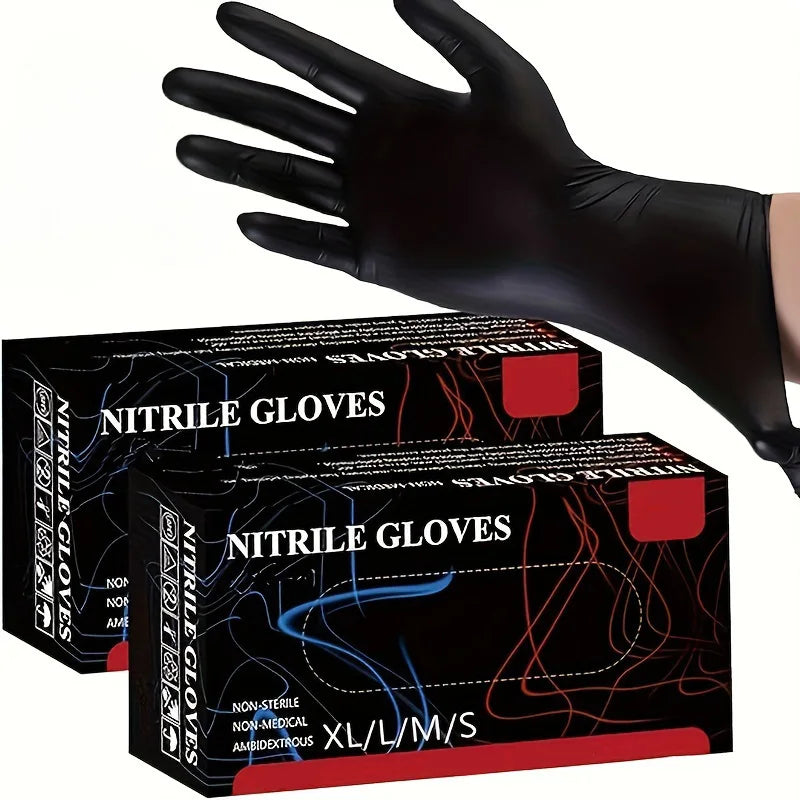 20/50/100PCS Disposable Black Nitrile Gloves for Household Use Latex Free Powder Free Cleaning Gloves Tattoo  Hairdressing Tools