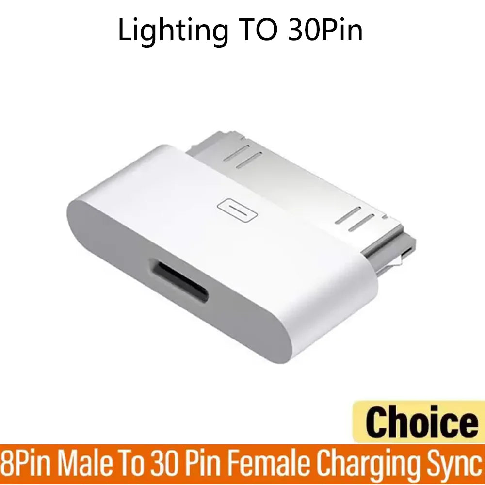 Lighting To 30Pin Adapter 8Pin Male To 30 Pin Female Charging Sync Converter for IPhone 4 4S IPad 2 3 IPod Touch Charger Cable