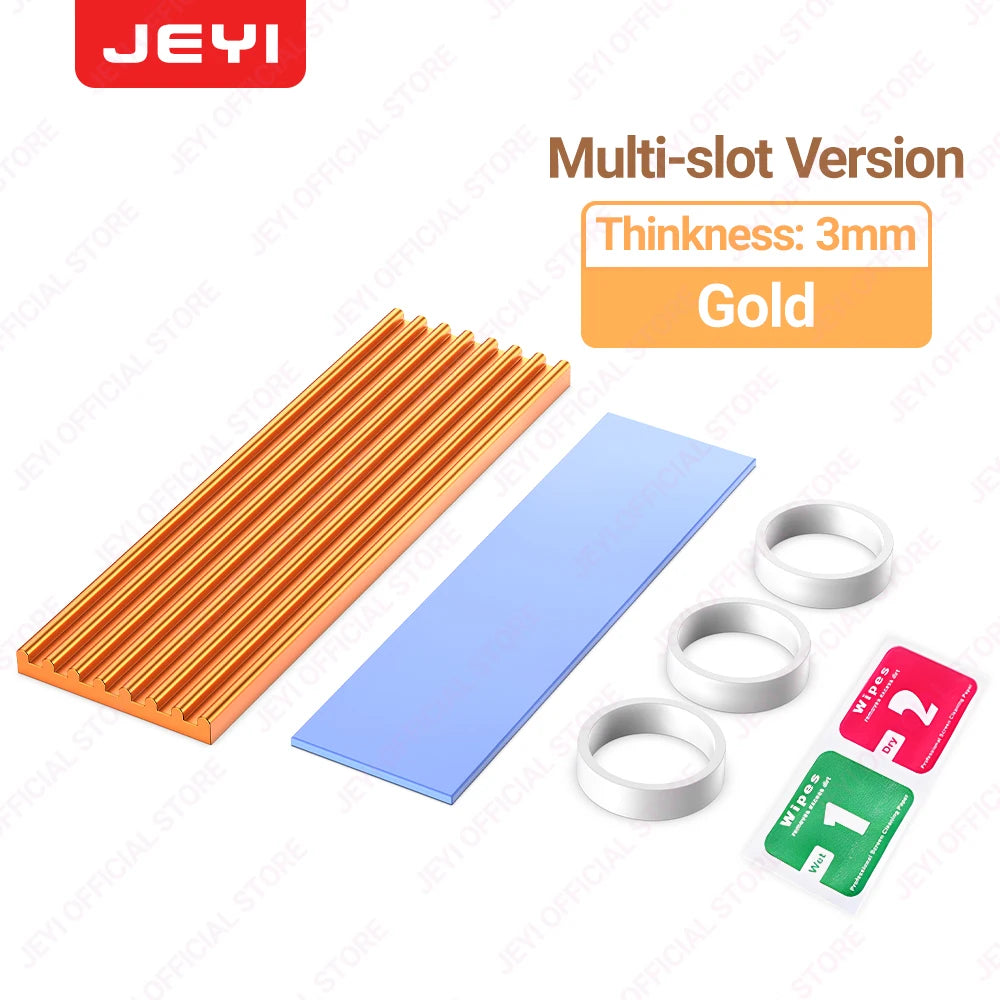 JEYI M.2 SSD Heatsink, Aluminum PS5 Radiator Solid State Drives Cooler Silicone Thermal Pad For NVME NGFF M2 2280 PCI-E SSD