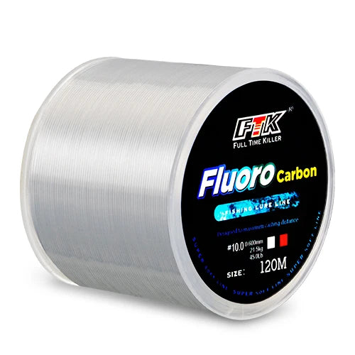 Nylon fishing Line 120m 0.14mm-0.6mm 4.13lb-45lb fluorocarbon coating treatment process carbon surface Fishing Accessories
