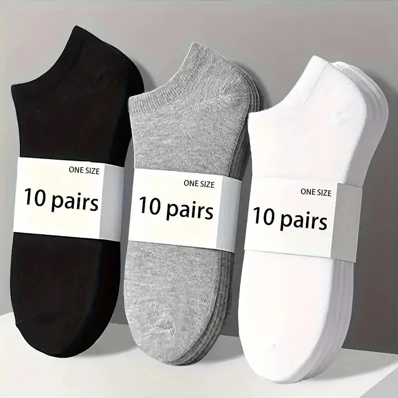 5 10pcs Unisex Comfort Fit Ankle Socks Breathable Lightweight for Sports Daily Wear All Seasons