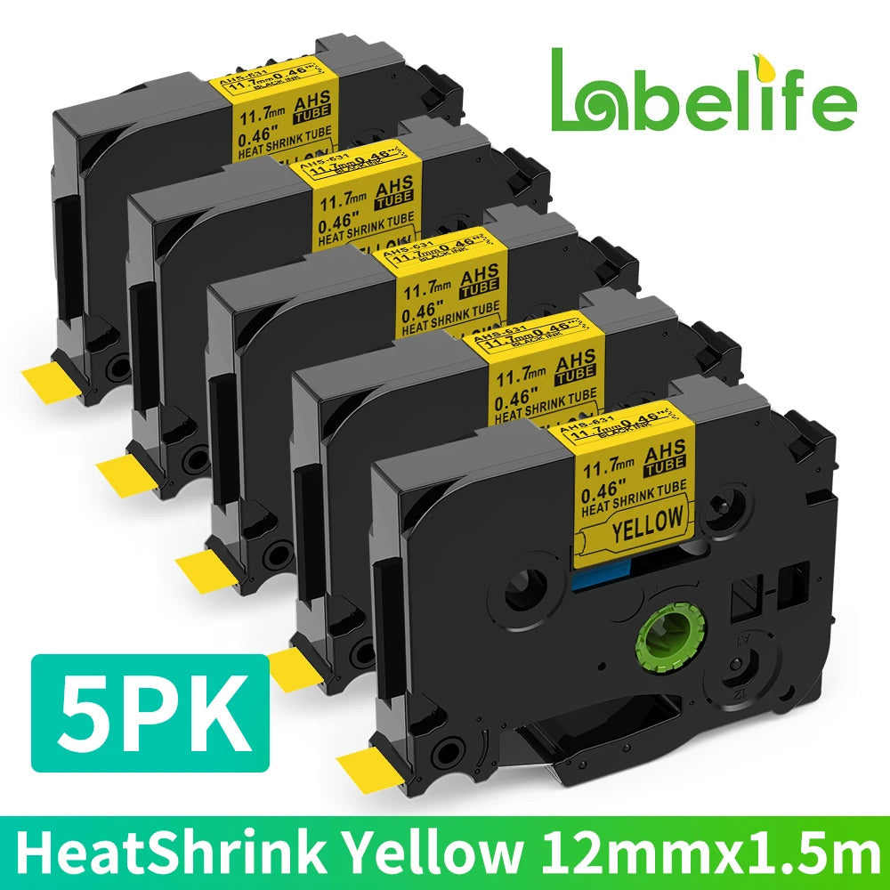 E1000PRO Tube Label Printer Sticker Label Printer & Label Tape 12mm Compatible for Brother Ptouch Label Machine TZe-231 HSe-231