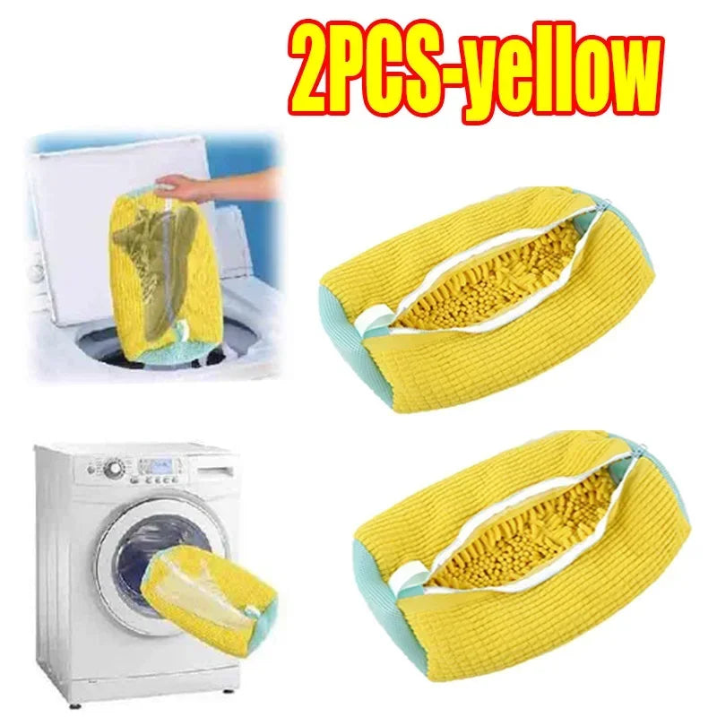 1-6PCS Shoes Washing Bag For Washing Machine Plush Fluffy Fibers Easily Remove Dirt Laundry Bags Anti-Deformation Home Organizer