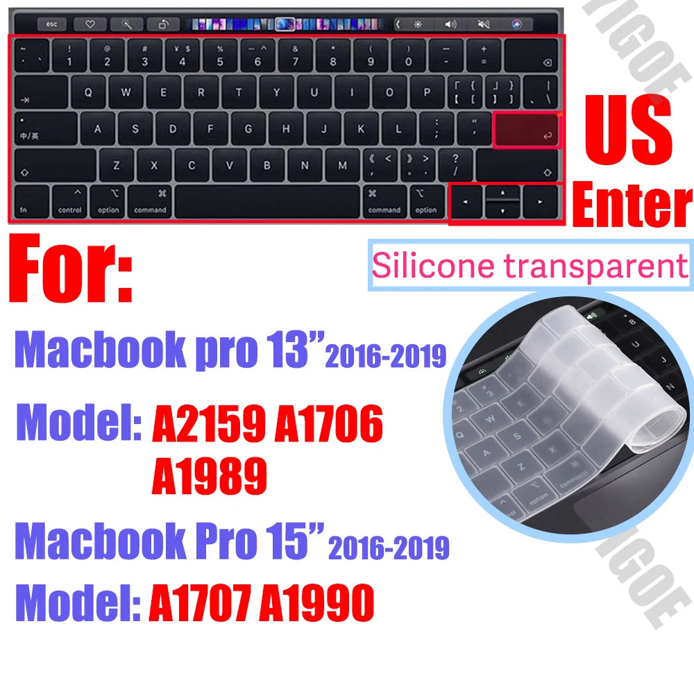 Silicone Keyboard Cover Skin for all models MacBook Air/Pro13“14”15“16” M1 M2 M3 Chip Model A2918 A2991 A2338 A2337 A2681 US&EU