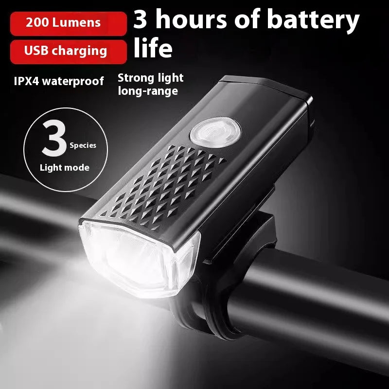 MTB Bike Front Lights USB LED Rechargeable Waterproof Mountain Bike Headlight Bicycle Safety Warning Light Cycling Accessories