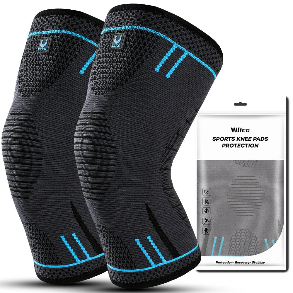 1 Pc Compression Knee Support Sleeve Elastic Knee Pads Brace Springs Gym Sports Protector Basketball Hiking leg guards