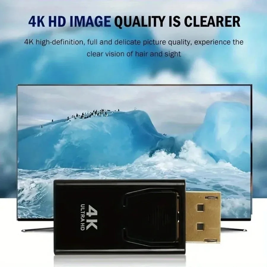 4K DP DisplayPort to HDMI-compatible Adapter Converter Display Port DP to HDMI-compatible HDTV Adapter Video Audio Laptop PC