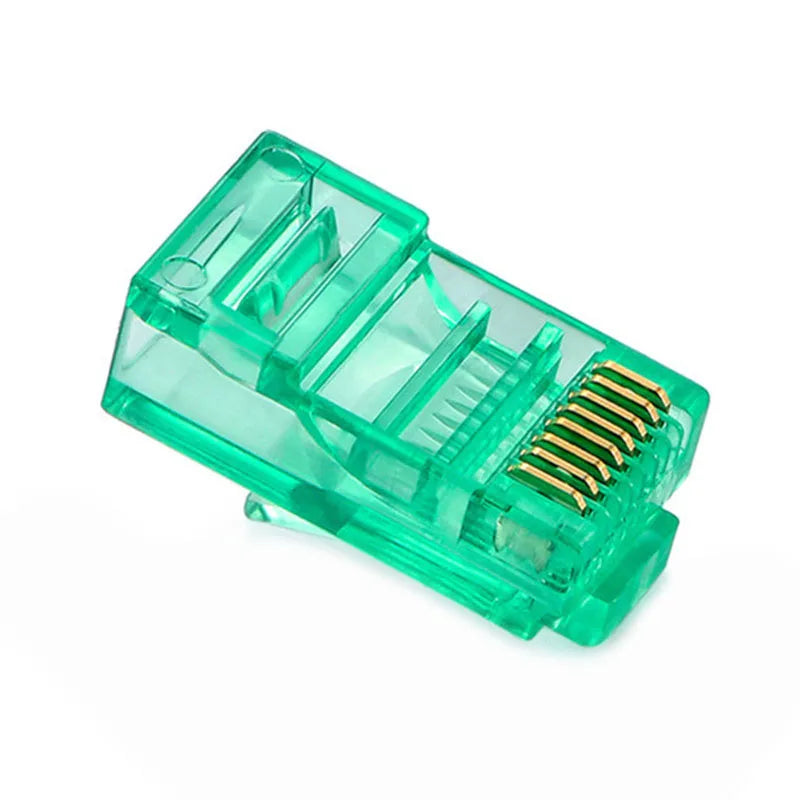50/100PCS RJ45 Ethernet Cables Module Plug Network Connector RJ-45 Crystal Heads Cat5 Color Cat5e Gold Plated Cable