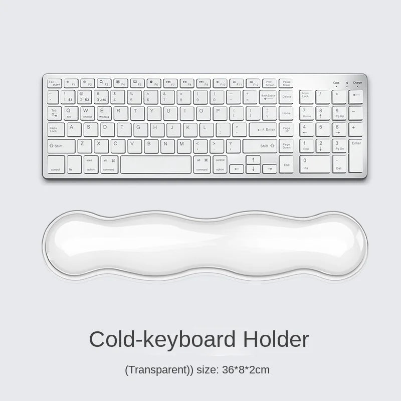Mouse pad with wrist rest, keyboard rest, anti slip silicone transparent desktop office game console, mouse wrist rest