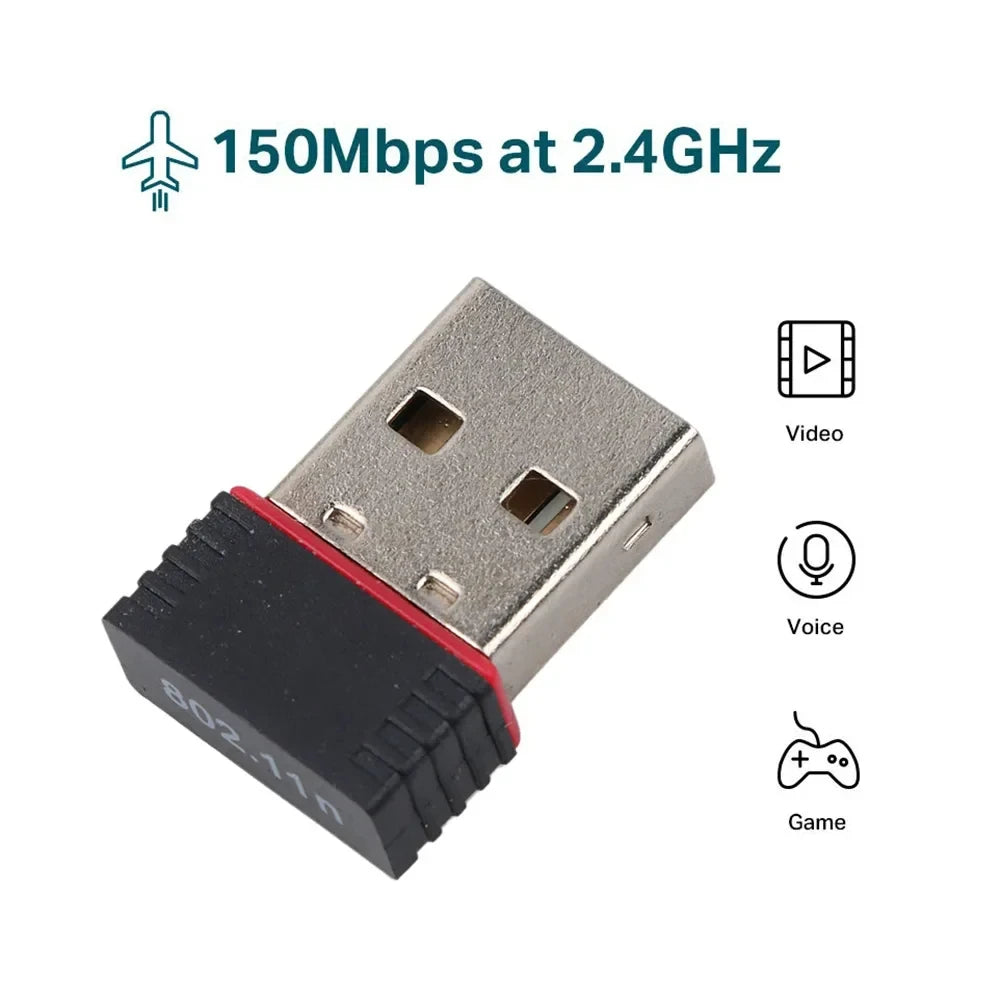 150Mbps USB WiFi Adapter Wireless Network Card Adapter WiFi Dongle for Desktop Laptop PC Windows