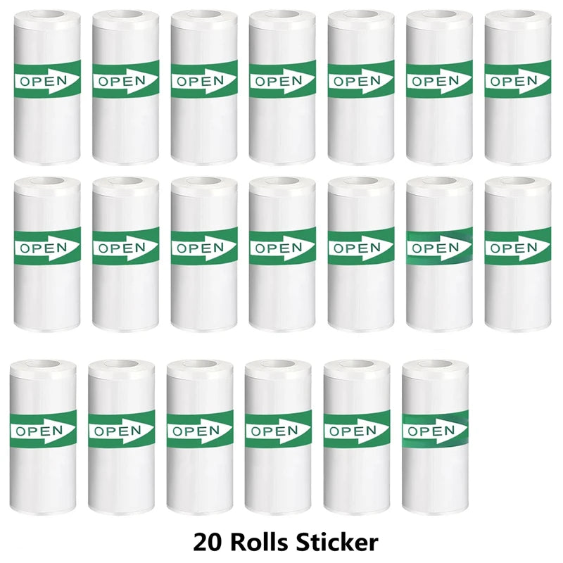 20PCS Mini Printer Paper Thermal Sticker Paper Self-adhesive Printer Paper Photo Printer Labels For Photos Notes 5.7 X 2.5cm