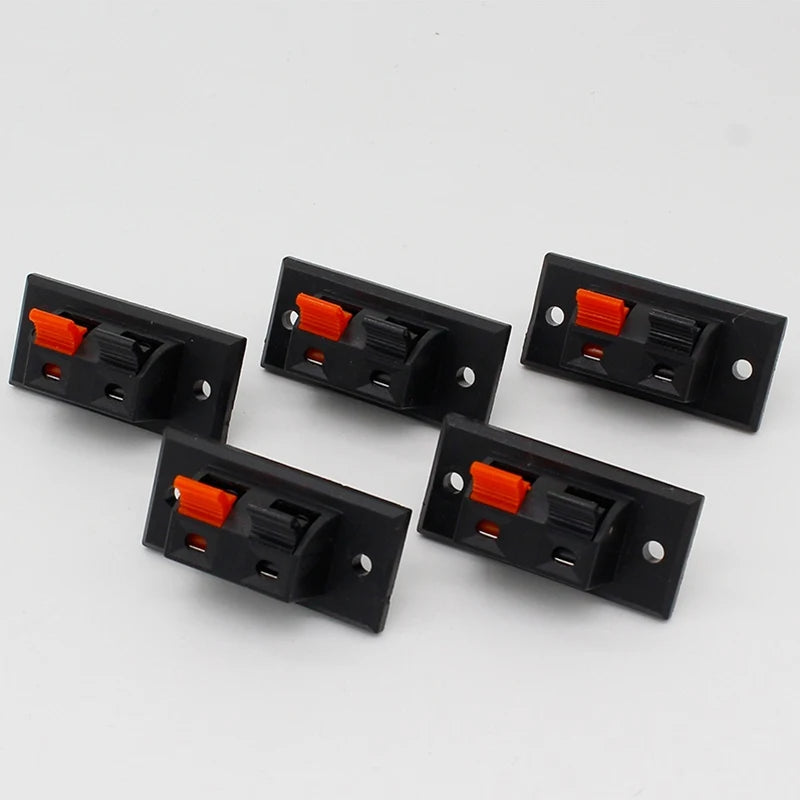 5Pcs 2 Positions Connector Terminal Push in Jack Spring Load 2 way 2 Pin Spring push Release Home Audio Speaker Terminals