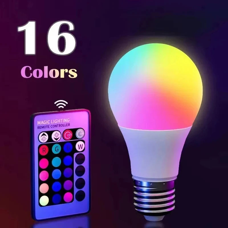 E27 RGB LED Light Bulb White Lamp Spotlight 220V with IR Remote Control Color Changing Multicolor for Bedroom Party Home Decor