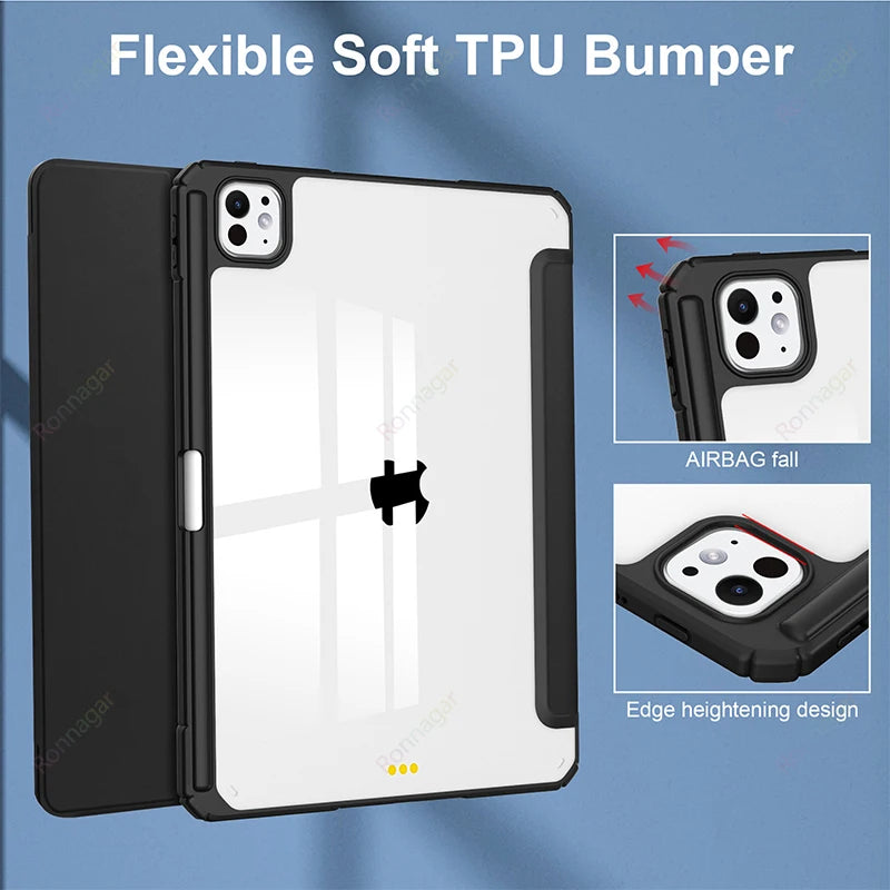 Smart Case for iPad A16 11th Gen 2025 2024 for iPad Air11 13 inch M2 M3 for ipad Air5 4th Pro11 13 M4 M2 10th 9th 8 7 10.2 10.5
