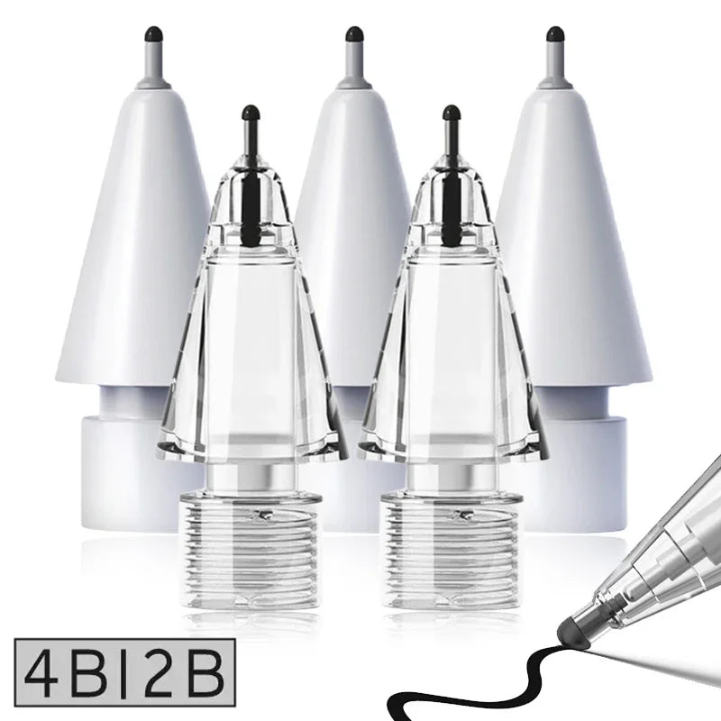 4X Replaceable Pencil Tips for Apple Pencil 1 2 Gen Soft Silicone Protective Cap Touch Screen Stylus Pen Nibs for IPencil 1 2