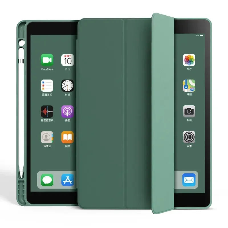 for iPad A16 11th 10.2 Pro 11 9.7 Air 11 10.9 10.5 Air 3 Smart Cover with Pencil Holder iPad 10th 9th 8th 7th 6th 5th Gen Fundas