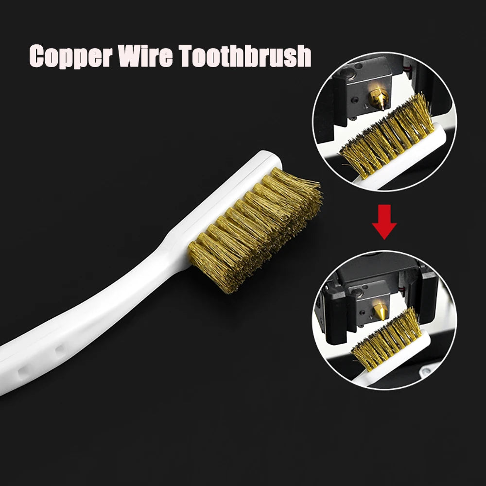 1/2/3Pcs Copper Wire Toothbrush Nozzle For 3D Printer Accessories Ender 3 CR10 MK8 E3D Extruder Cleaner Tool Copper Brush Handle