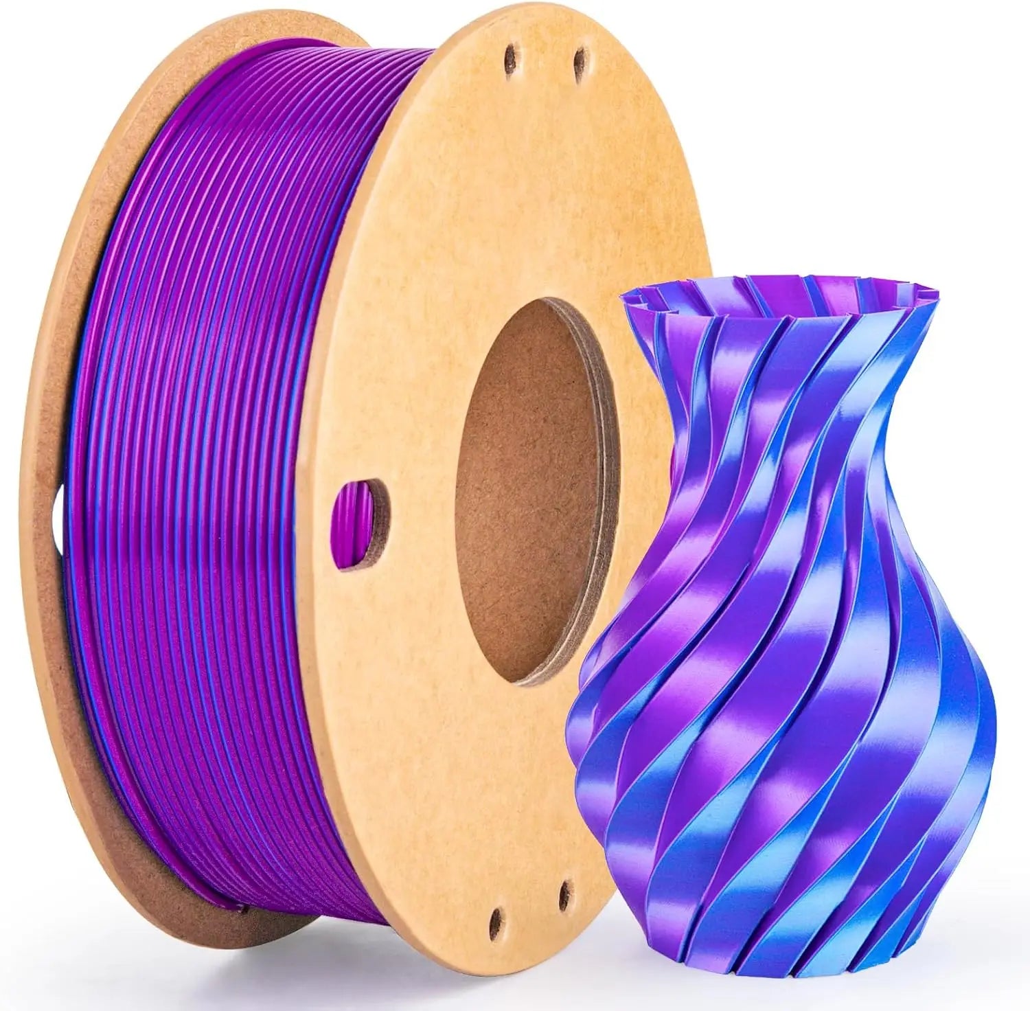 Multicolor 3D Printer Filament,Dual/Tri Color 1.75mm PLA Silk Shiny Printing Filament,250g(0.55lbs) Fit Most FDM 3D Printer