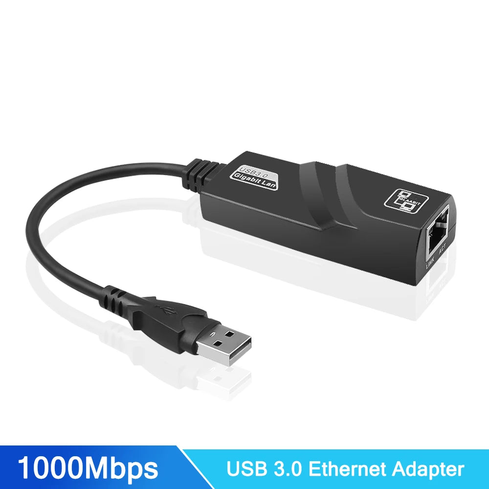 10/100/1000Mbps USB 3.0 Wired Network Card USB to RJ45 Type C to RJ45 LAN Ethernet Adapter for PC Macbook Windows Laptop