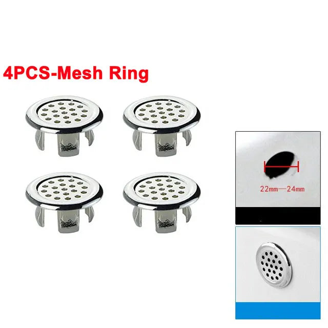 4Pcs Plastic Sink Hole Overflow Cover for Kitchen Bathroom Basin Trim Bath Drain Cap Sink Wash Basin Round Overflow Ring Plug